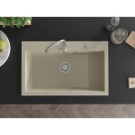 MEXEN MEXEN - Elix granitový drez 1-miska 800 x 500 mm, béžový, sifón chróm 6527801005-69