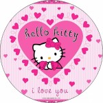 Jedlý papier Hello Kitty v srdiečku 19,5 cm - Pictu Hap - Pictu Hap