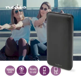 Nedis Powerbanka 10000 mAh / 18 W / 1x USB-A 1x USB-C / Micro USB vstup (UPBKPD10000BK)