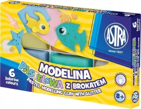 ASTRA Termotvrdnúca plastelína 6 farieb pastelová s trblietkami (5901137112268)