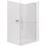 CERANO - Sprchová zástena Walk-in Onyx L-pravá vzpera - 8 mm + polička/držiak na uteráky - chróm, transparentné sklo - 60x200 CER-8050BD1088