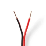 Nedis Repro kábel 2x 0.75 mm2 čierna-červená / CCA / 100.0 m / Okrúhly / PVC (CAGW0750BK1000)