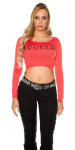 Sexy KouCla bellyfree findknitted Jumper/ leo look CORAL Einheitsgroesse