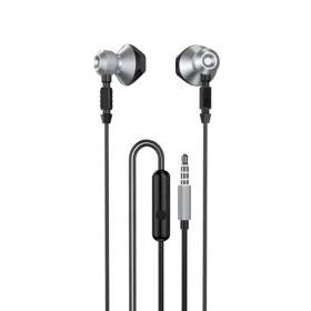 Dudao X2C Metal drôtové slúchadlá do uší šedá / s mikrofónom / 3.5 mm jack (71790)