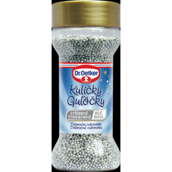Dr. Oetker Koráliky strieborné/biele (65 g) DO0077 – dortová dekorácia - Dr. Oetker - Dr. Oetker
