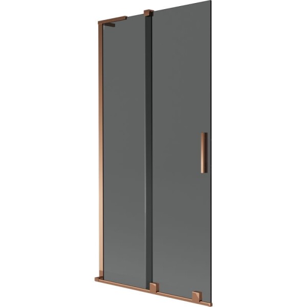 MEXEN/S - Velar L dvojkrídlová posuvná vaňová zástena 95 x 150, grafit, ružové zlato 896-095-003-41-60