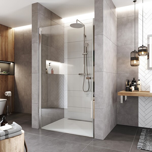 Mereo Sprchové dvere, Novea, jednokrídlové, pivotové, 90x200 cm, chróm ALU, sklo Číre, L/P prevedenie CK10923Z