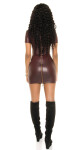 Sexy KouCla Wetlook Mini dress with 2Way Zip BORDEAUX Einheitsgroesse