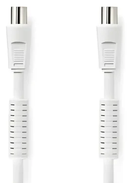 Nedis Koaxiálny anténny kábel IEC(M)-IEC(F) biela / Koaxiálny kábel / 75 Ohm / 120 dB / 4X tienený / 1 m (CSGL40020WT10)