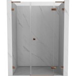 MEXEN/S - Lunar L sprchové dvere krídlové pravé 120, transparent, ružové zlato 834SL-120-050-60-00-P