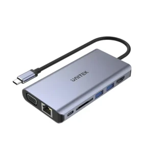 Unitek USB-C húb 8v1 / USB-C húb / HDMI / VGA / Gigabit LAN / PD 100W (D1019B)