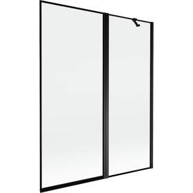 MEXEN - MIST vaňová zástena 140x150 cm 6mm f+s, čierna, okraj, pravá 8A9-140-011-70-70-P
