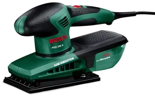 BOSCH PSS 200 A zelená/čierna / Orbitálna brúska / 200W / 182x92 mm / kufor (0603340000)
