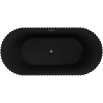 MEXEN/S - Paola voľne stojaca vaňa reliéf 170 x 80, čierna mat, sifón a prepad grafit kartáčovaná 52721708071-66