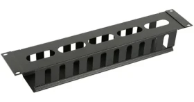 Lanview 2U organizér káblov s posuvným krytom čierna / Organizér káblov / 19 "rack / bez skrutkovania (RAO405BL)