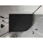 MEXEN - Flow+ Sprchová vanička štvrťkruh asymetrická ľavá 90 x 80, čierna mat 46Q708090LH