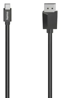 HAMA kábel Mini DisplayPort na DisplayPort čierna / Video kábel / 1,5 m / UHD 4K