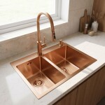 REA - Oceľový drez Toby BRUSH COPPER bez kuchynskej batérie ZLE-06416
