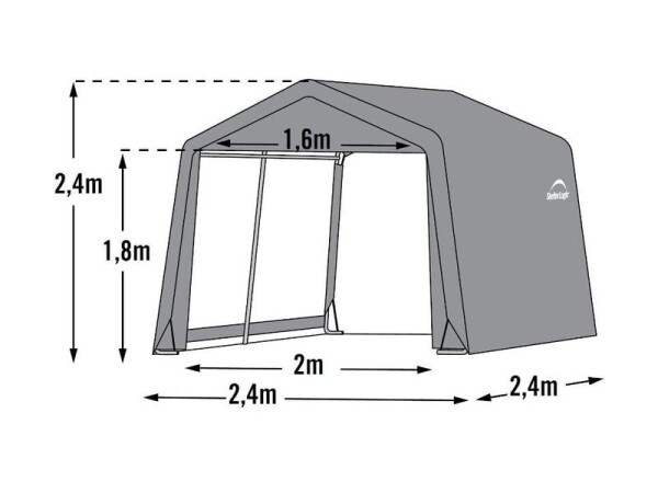 Plachtový prístrešok – ShelterLogic 2,4 × 2,4 m zelená