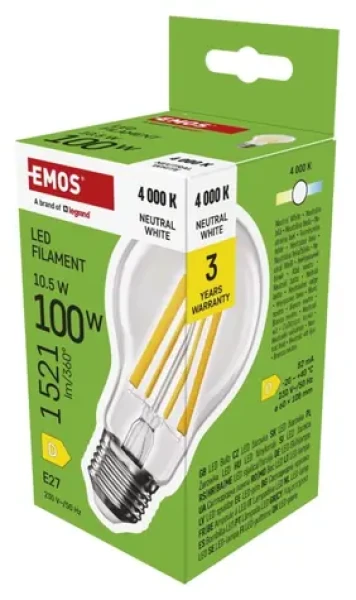 GP MET LED žiarovka A60 E27 10,5W neutrálna biela / LED žiarovka / 1521 lm / 4000K / náhrada 100W (1525743400)