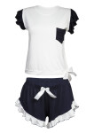 DKaren Set Lulu Ecru/Navy Blue