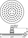 IDEAL STANDARD - Archimodule Hlavová sprcha Idealrain, priemer 20 cm, chróm B9442AA