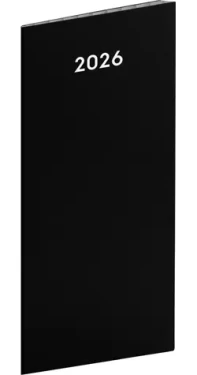 NOTIQUE Kapesný diár Čierny 2026 - plánovací mesačný / 8 x 18 cm (PGD-MESPL-35790-SK)