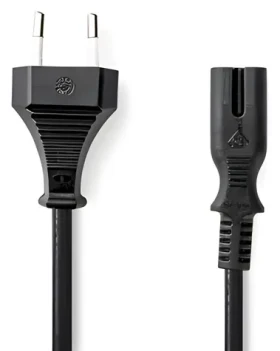 Nedis Napájací kábel Euro - IEC-320-C7 čierna / Napájací kábel / 2 m / Plochý / PVC (CEGL11040BK20)