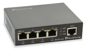 LevelOne GEP-0523 / Switch / Unmanaged / 5x GbE / 4X PoE+ porty / 60W PoE / kovové telo (GEP-0523)