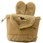 Mamido Detský batoh s plyšovými ušami 22cm 4L béžový