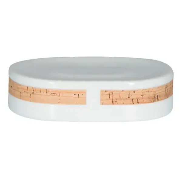 Spirella TUBE Nature mydlenka biela / porcelán / korok (7610583182272)