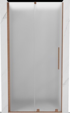 MEXEN/S - Velár posuvné sprchové dvere 110, dekor, meď kartáčovaná 871-110-000-31-65