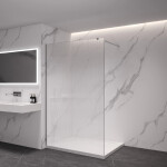 CERANO - Sprchová zástena Walk-in Onyx Cube Ľ/P - 8 mm - hranatá vzpera - chróm, ryhované sklo - 120x200 CER-8050BD582