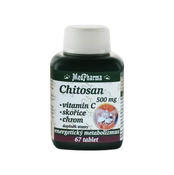 MEDPHARMA Chitosan 500 mg + vitamín C, škorica, chróm 67 tabliet