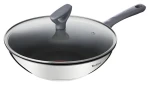 TEFAL Daily Cook G7309955 / Wok panvica / 28 cm / nerezová oceľ / s pokrievkou (G7309955)