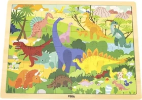 VIGA Drevené puzzle Svet dinosaurov