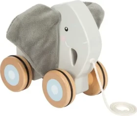 Small Foot Drevená ťahacia hračka Slon so šuštivými uškami
