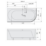 POLYSAN - ASTRA L MONOLITH asymetrická vaňa 160x75x60cm, biela 33611M