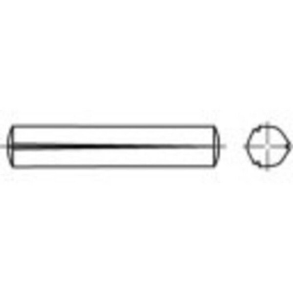 TOOLCRAFT TO-5378709 kužeľový ryhovaný kolík 6 mm nerezová ocel A1 100 ks; TO-5378709
