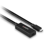 Lindy USB-C aktívna predlžka 5 m čierna (43364) / Predlžovací kábel / USB 3.2 Gen 2 / 10 Gbit/s (43364)