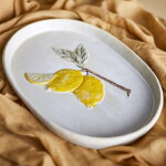 Bloomingville Keramický servírovací tanier Hadden Yellow 36 cm