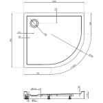 MEXEN - Flow+ Sprchová vanička štvrťkruh asymetrická ľavá 100 x 90, čierna mat 46Q709010LH