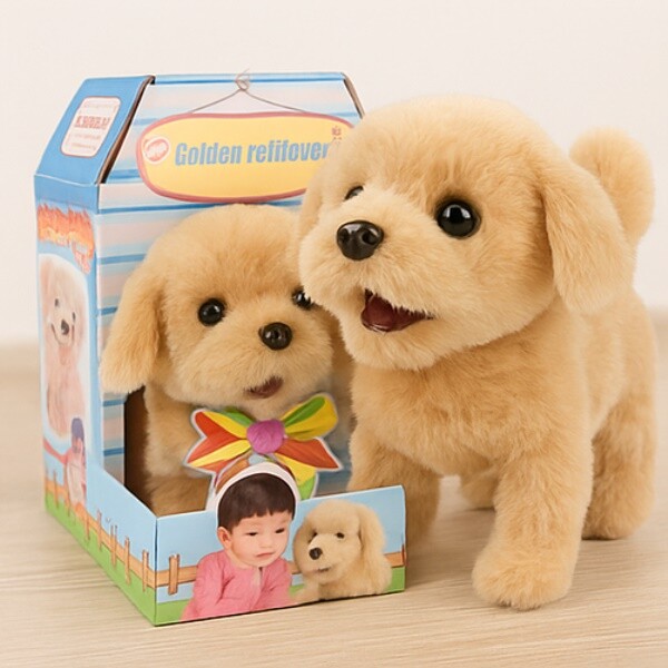 MalPlay Plyšový psík na batérie Golden Retriever