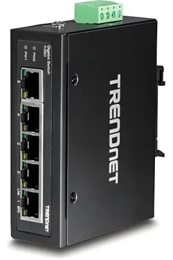 Trendnet TI-G50 / Priemyselný switch / 5- Port Gigabit / IP30 / DIN lišta / -40 až 75 °C (TI-G50)