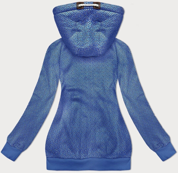 Svetlomodrá mikina s kapucňou so vzorom malých srdiečok (2316) odstíny modré 46