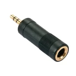 Lindy Jack 3,5 mm - 6,3 mm černá / Audio redukce / pozlacené konektory (35621)