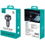 USAMS CC328 dymová / Autonabíjačka / Bluetooth FM transmitter / 30W / USB-A / USB-C (CC328CC01)