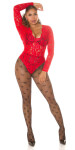 Dámske sieťované pančuchy "Hearts" SR3980 čierne - In-Stylefashion one size
