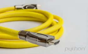 Python HDMI 2.0 kábel žltá / HDMI kábel / Aktívny / 30 m / 4K 4096×2160/30Hz / nylonový oplet (GC-M0035)