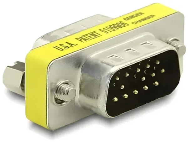DeLock D-Sub15 samec/samec strieborná / Adaptér / VGA / Samec - samec (65010)